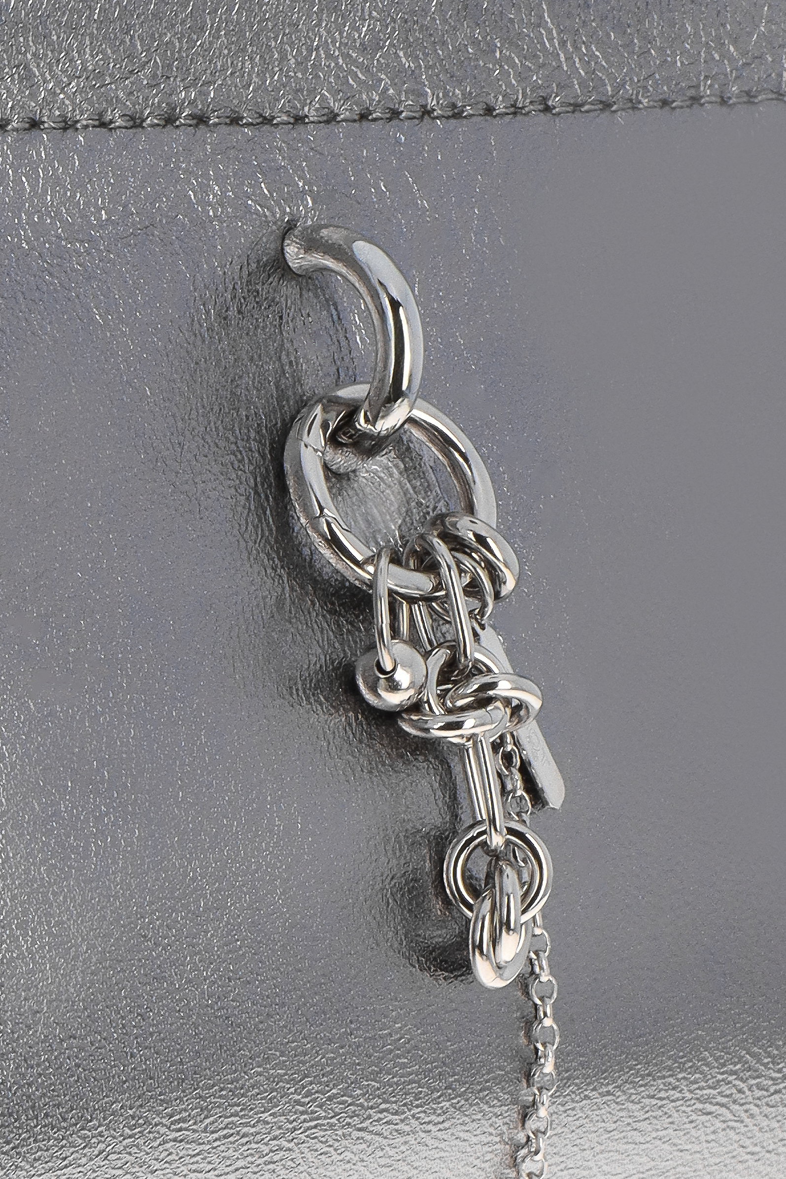 Justine Clenquet - Flor gun metal bag with chain charm