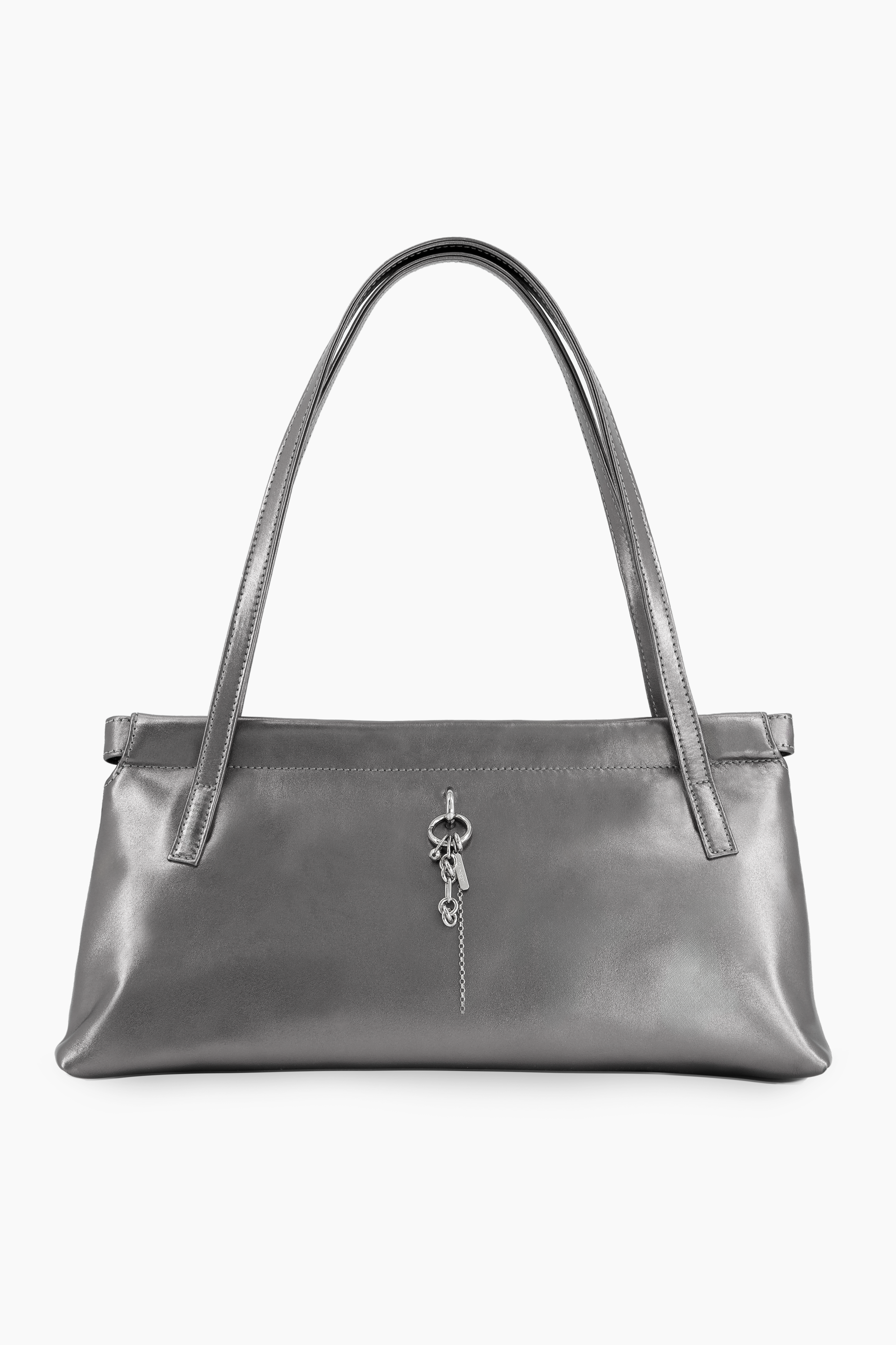 Justine Clenquet - Flor gun metal bag with chain charm