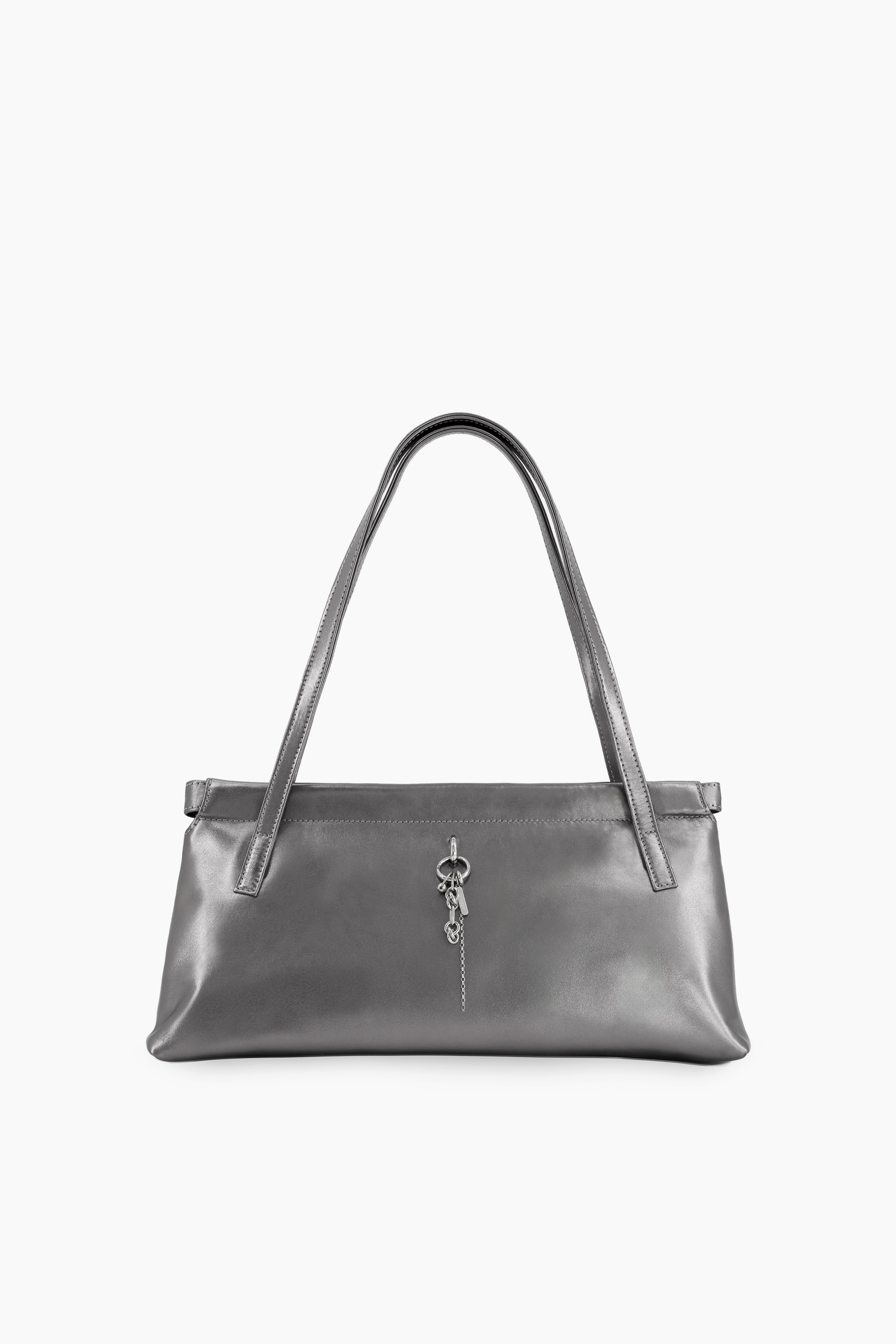Justine Clenquet - Flor gun metal bag with chain charm
