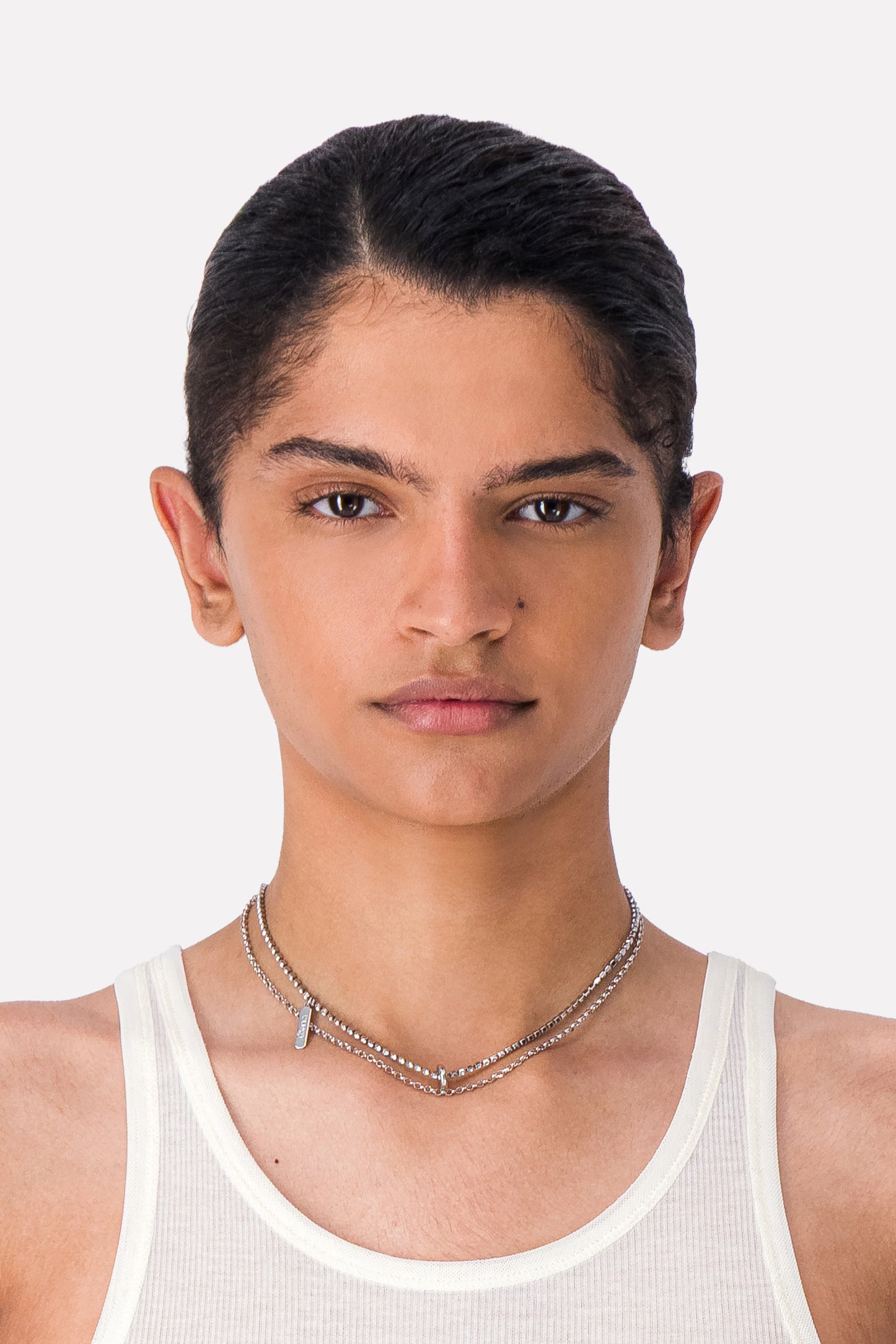 【JUSTINE CLENQUET】necklace Justine Clenquet Necklace Rhinestone Choker Pendant Brass Plated