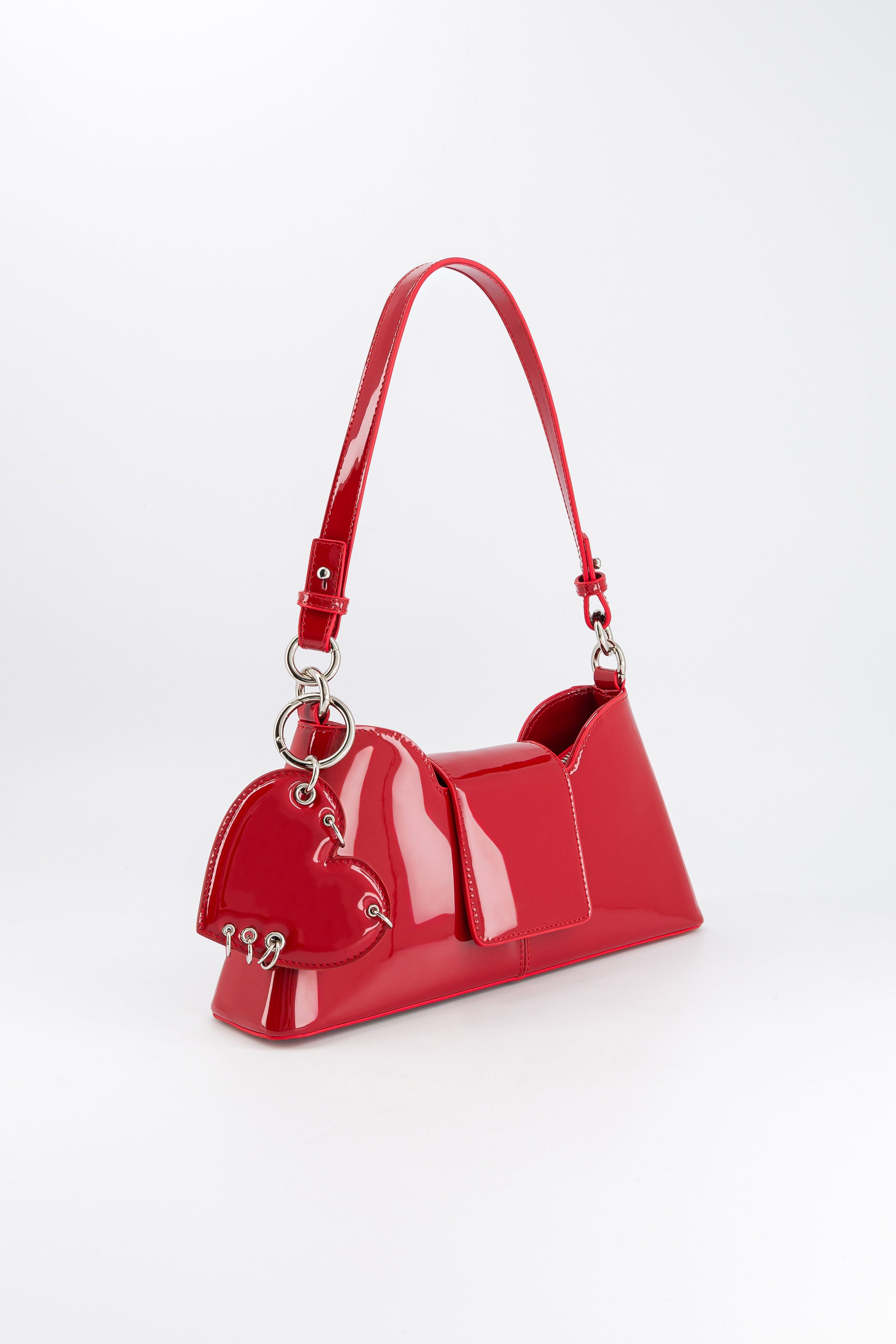 Justine Clenquet - Marla Red Lipstick Bag + Heart keychain