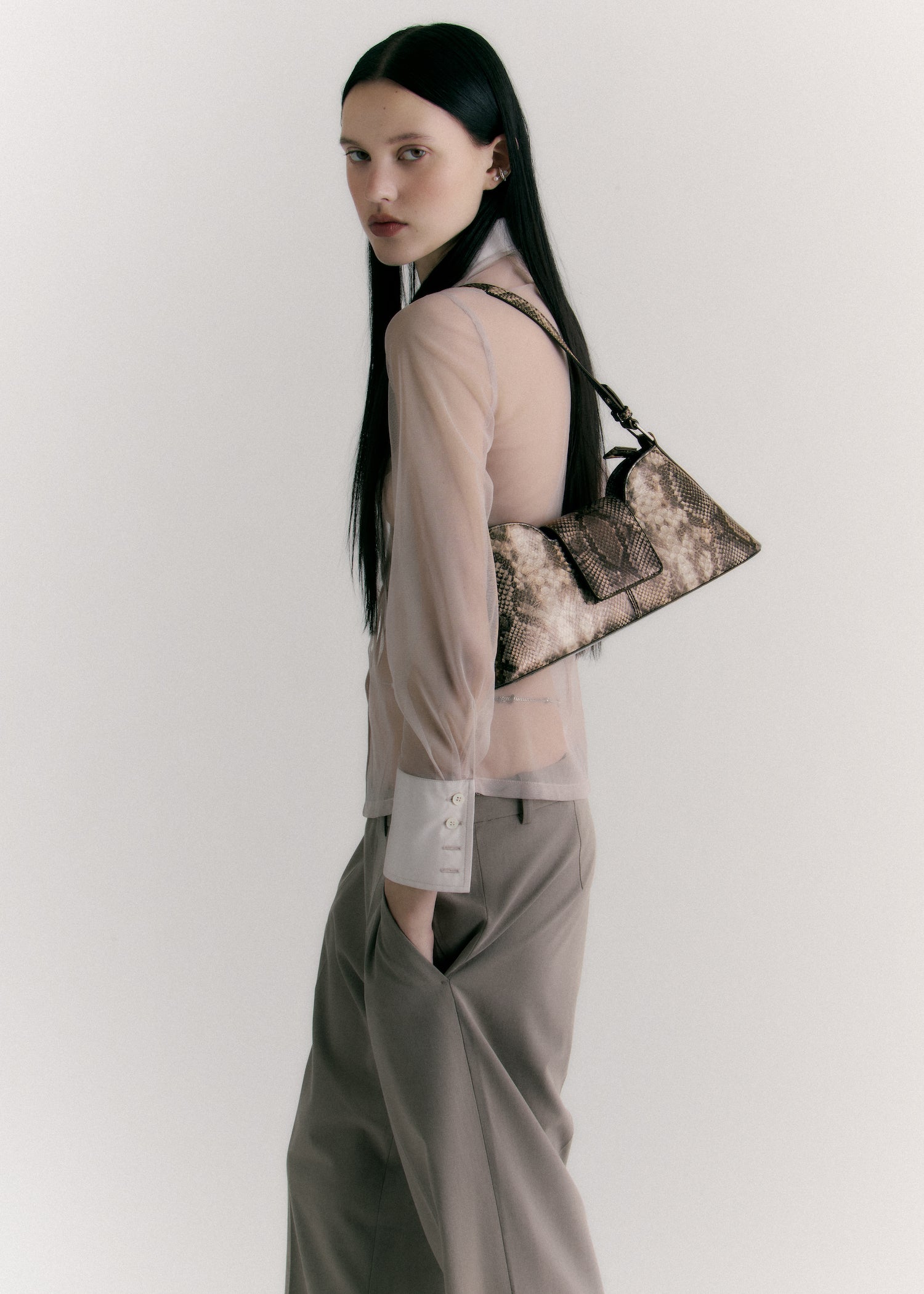 Marla Beige Python Bag + Lewis keychain