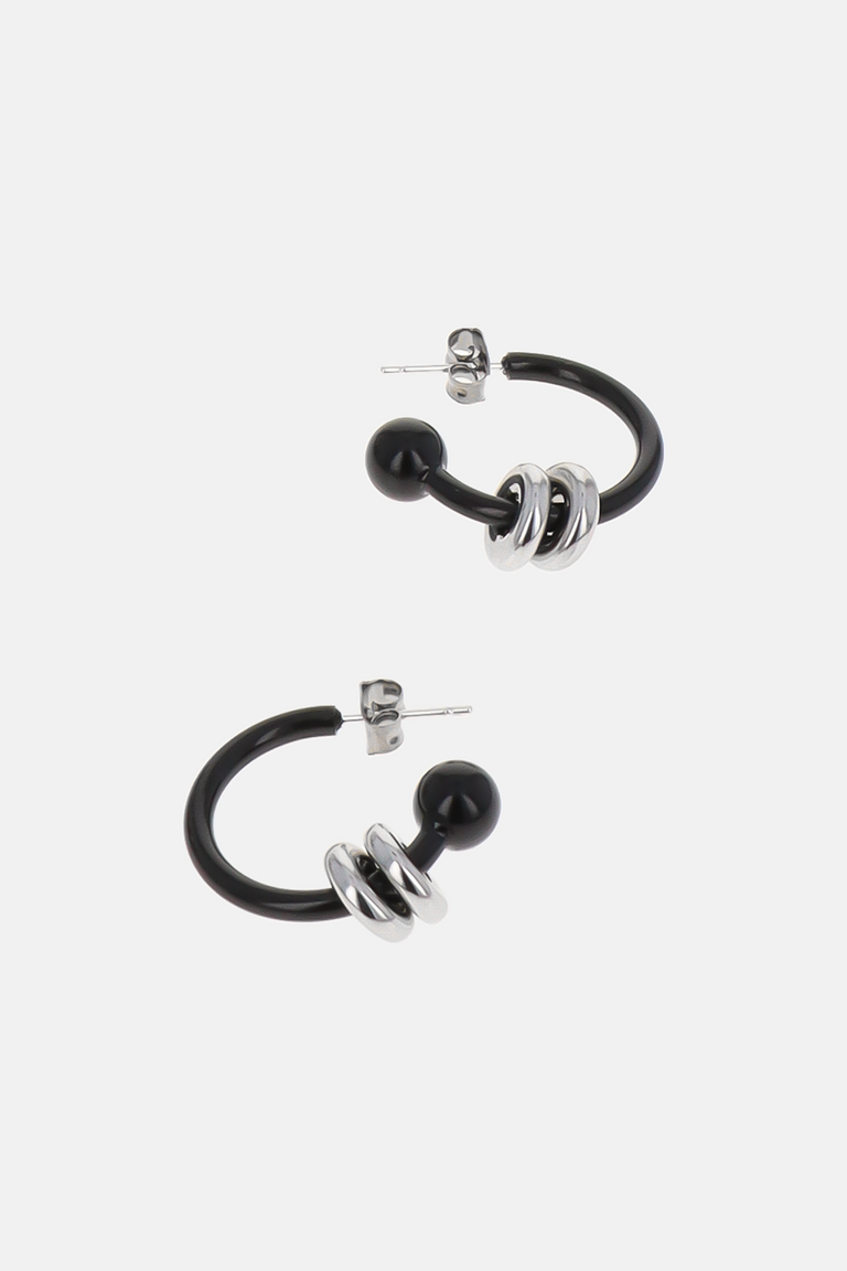 Boucles d'oreilles Alan Noir