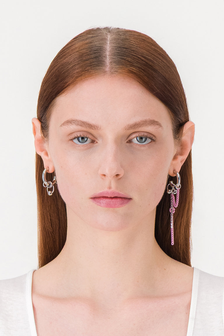 Amber pink earrings