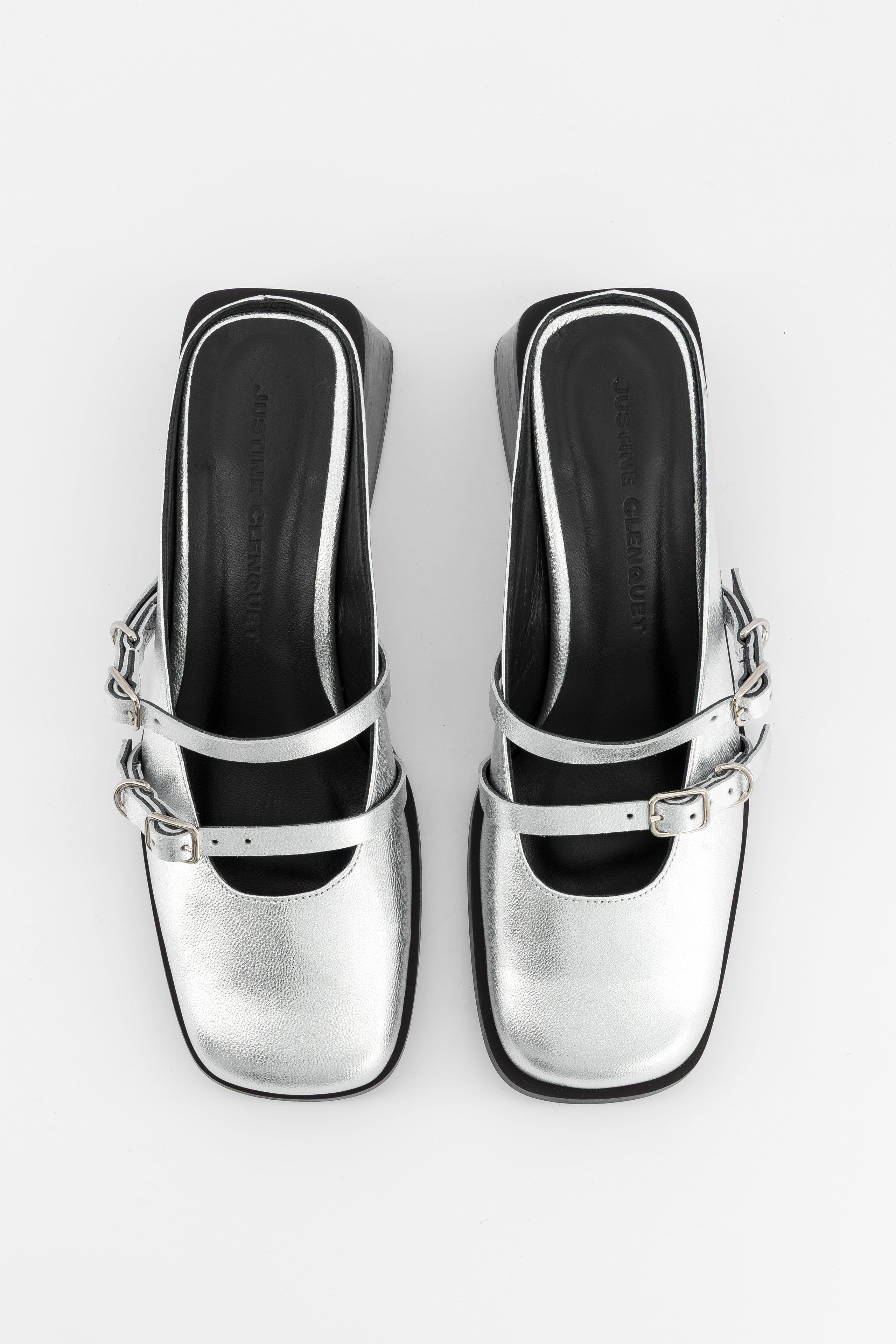 Andie silver mules