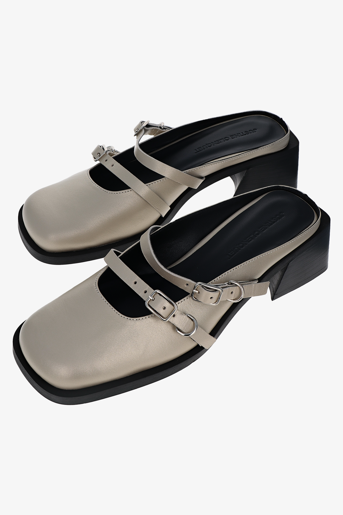 Andie pearl beige mules