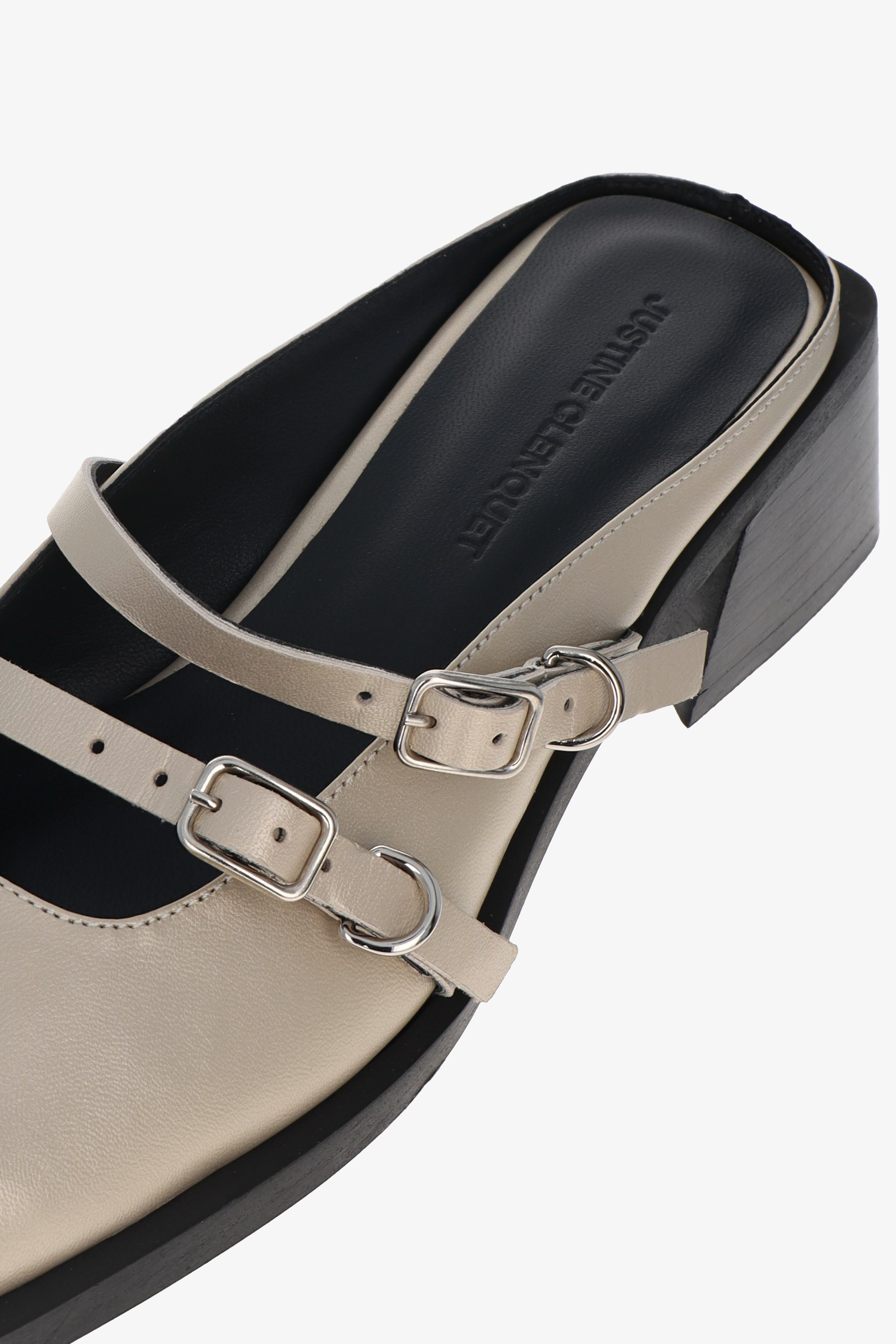 Andie pearl beige mules