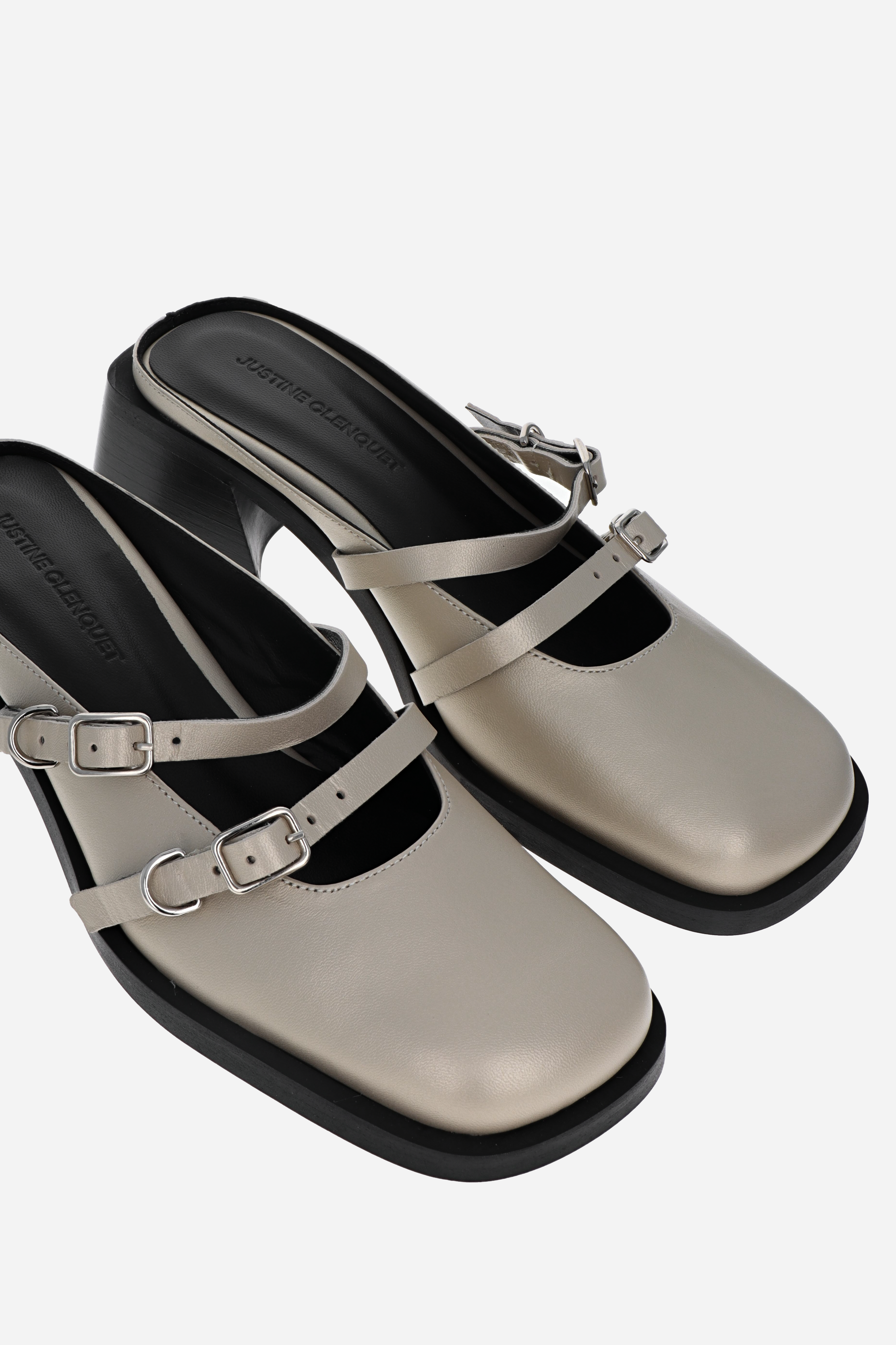 Andie pearl beige mules