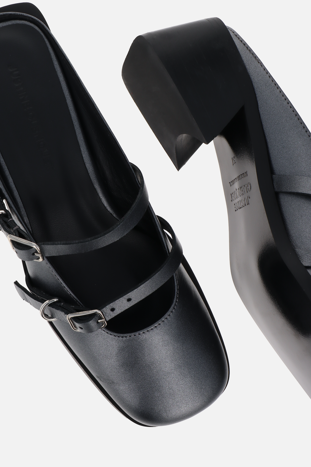 Andie pearl grey mules