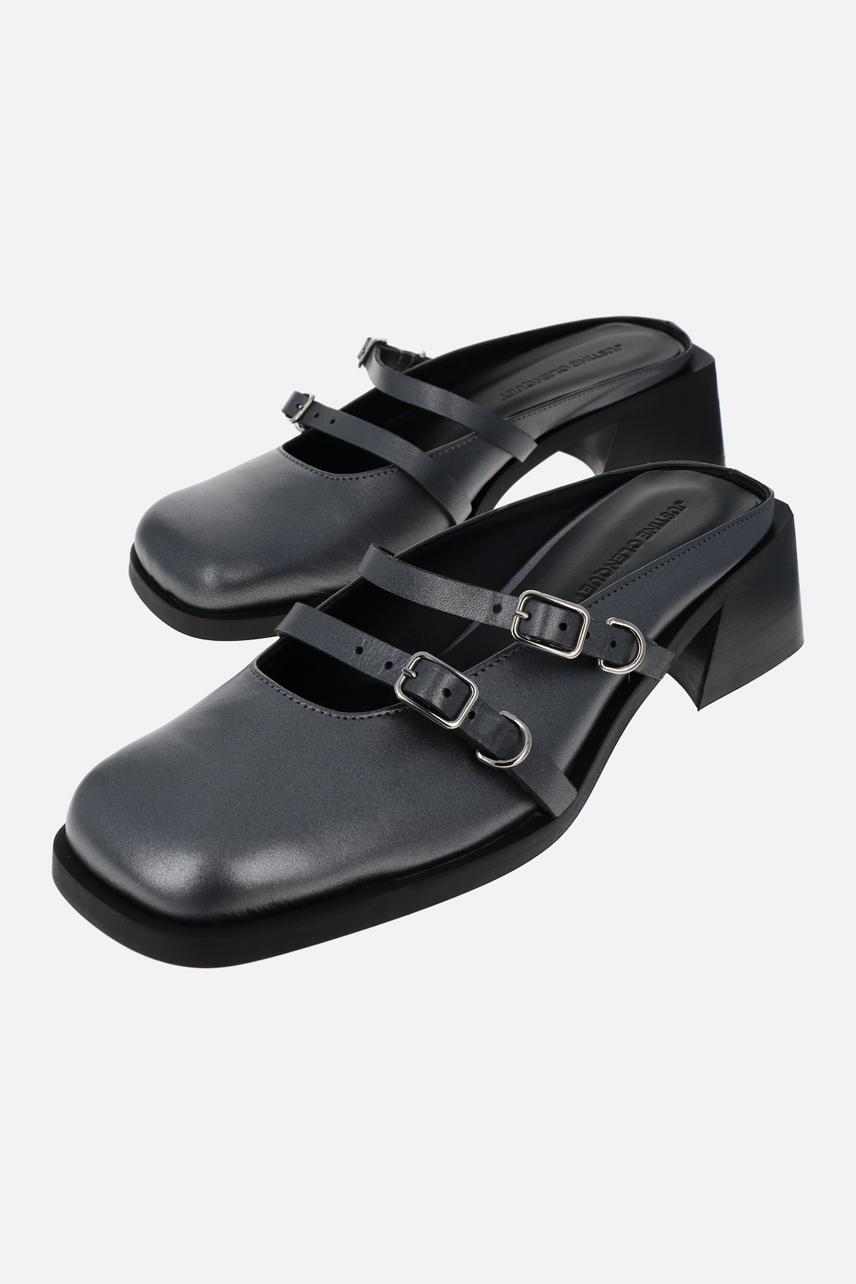 Andie pearl grey mules