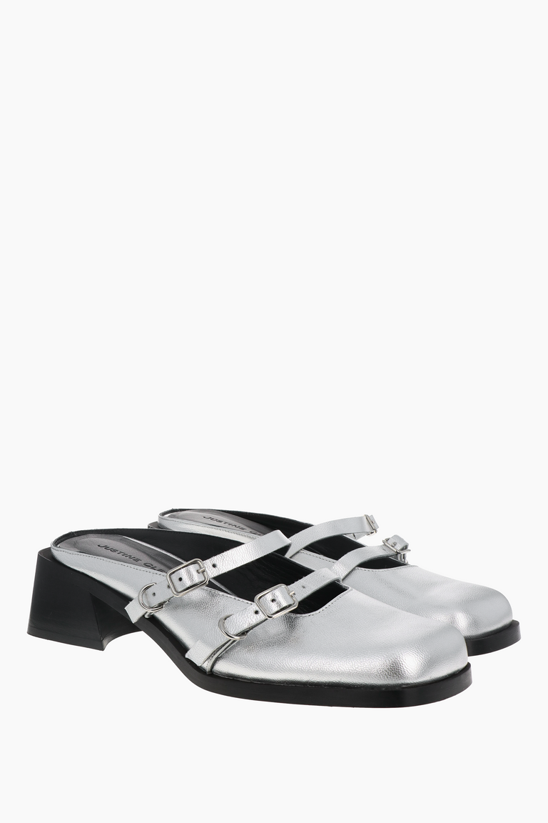 Andie silver mules