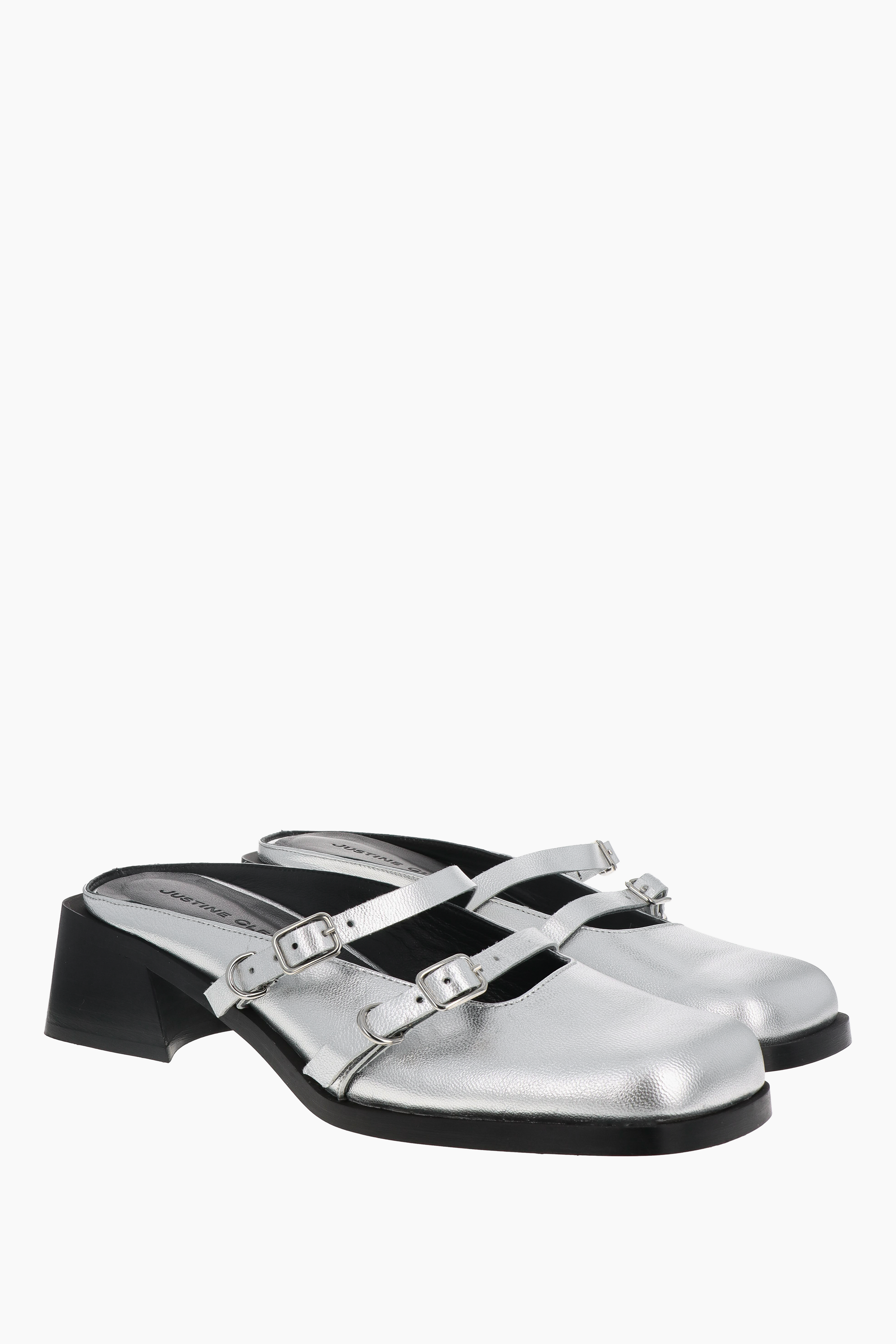 Andie silver mules