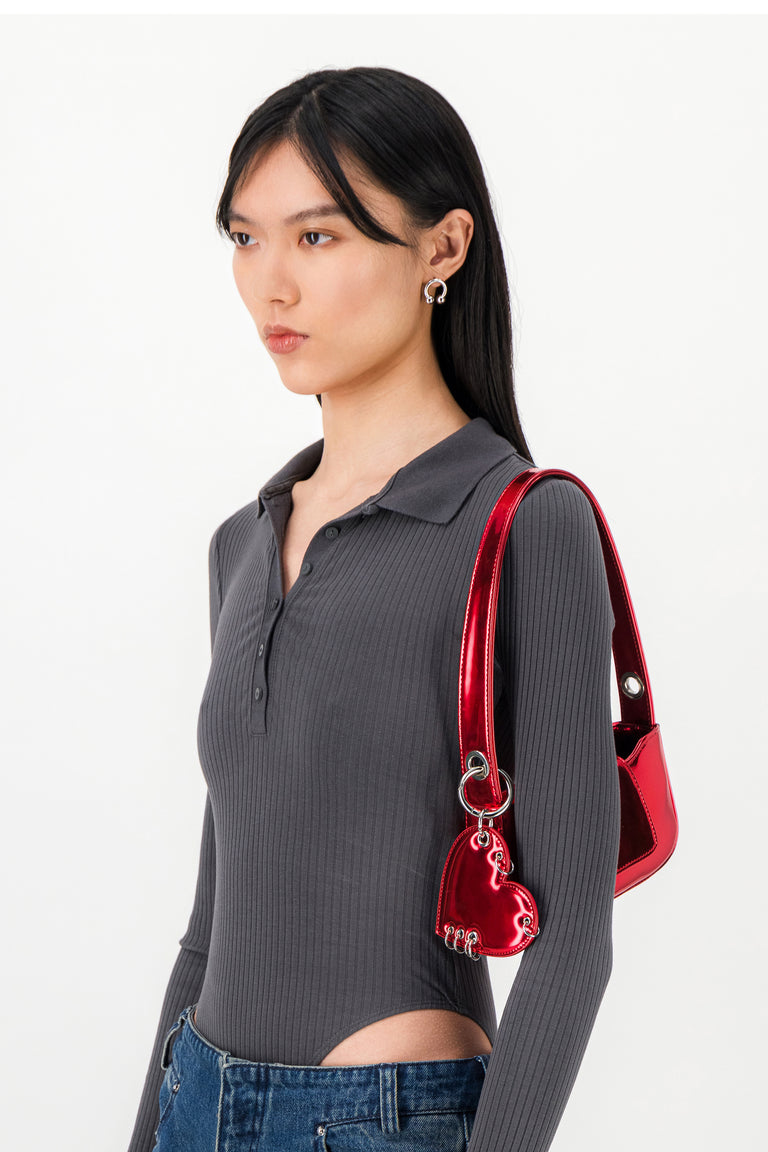 Dylan metallic red bag with heart