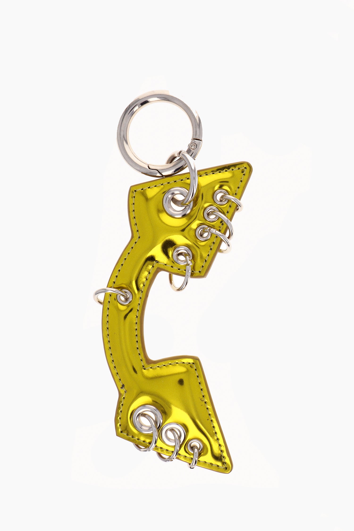 Porte clef piercing jaune métallisé