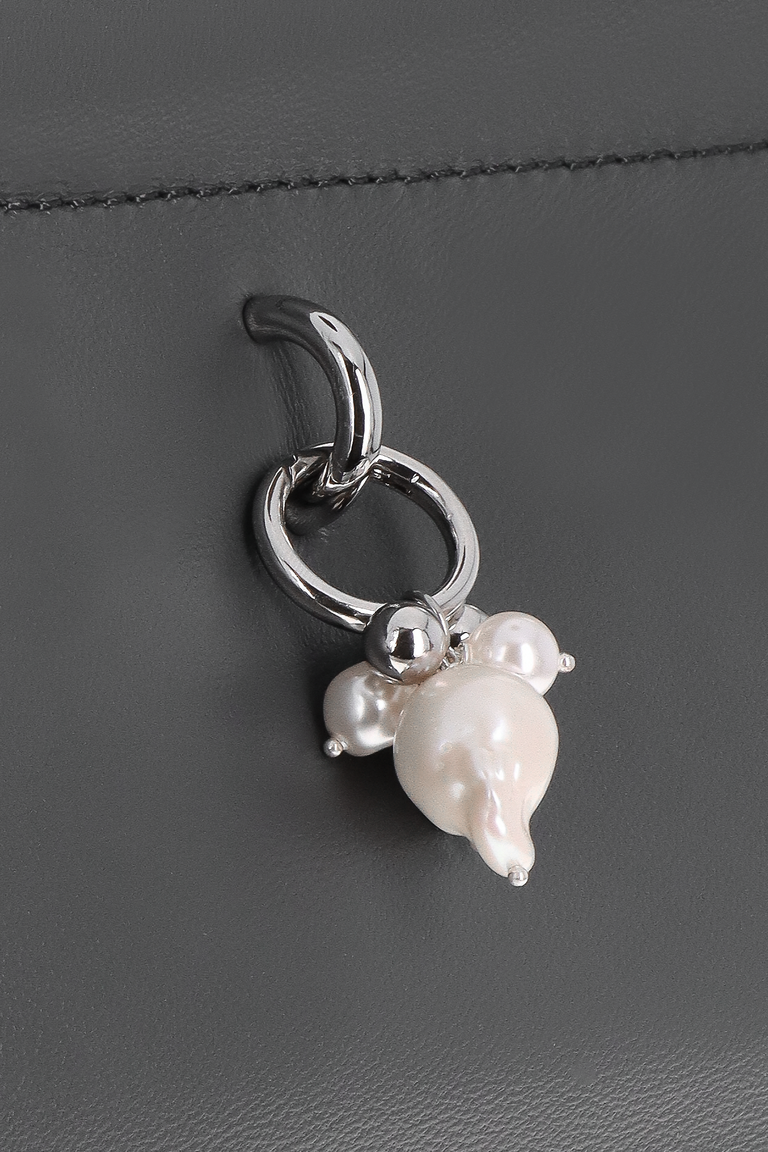 Flor dark grey bag + pearl charm