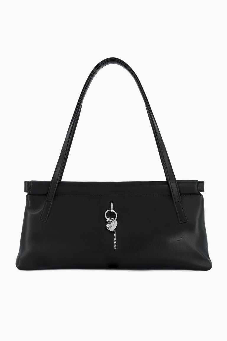 Flor black bag with heart charm
