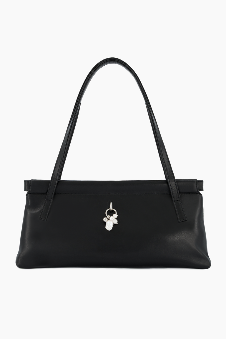 Flor black bag + pearl charm