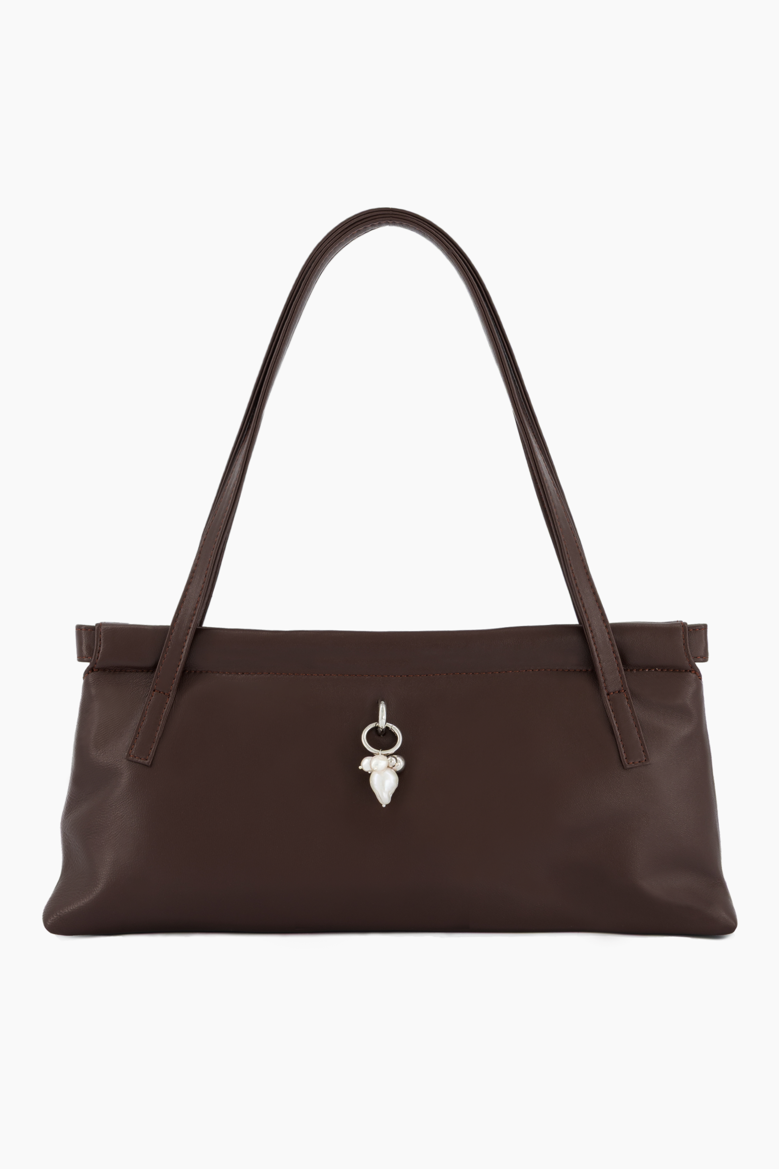 Flor brown bag + pearl charm