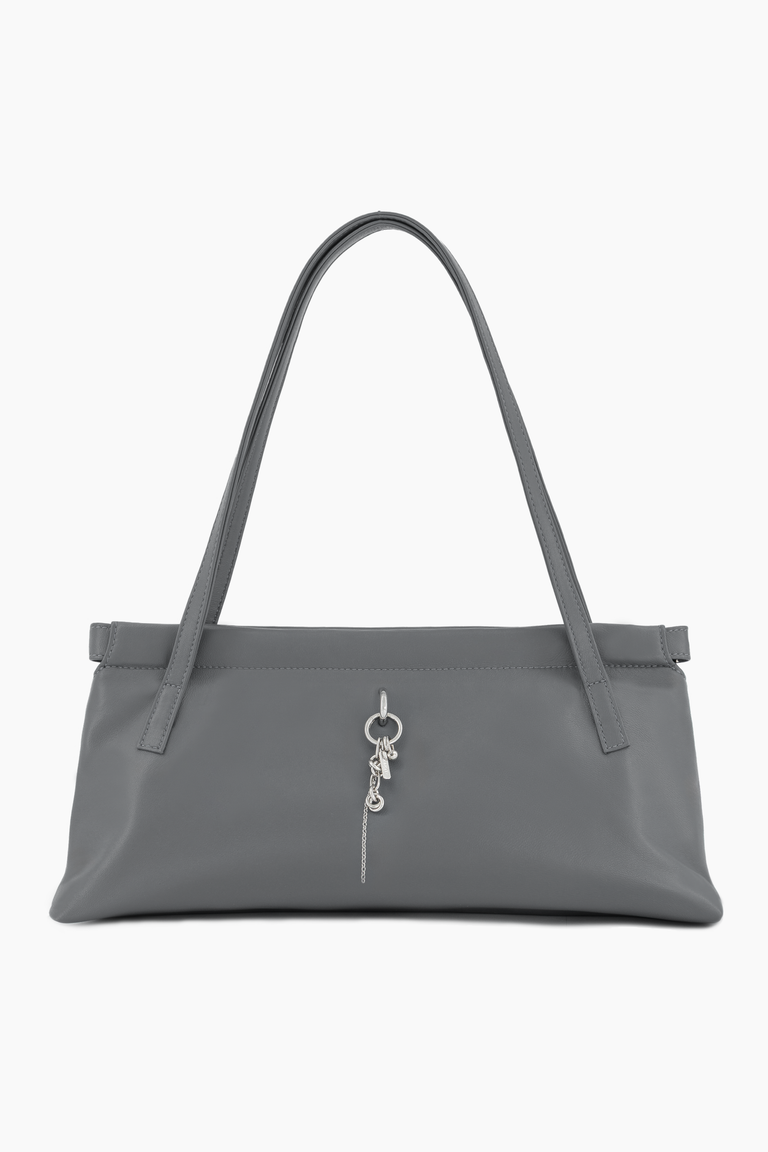 Flor dark grey bag + chain charm