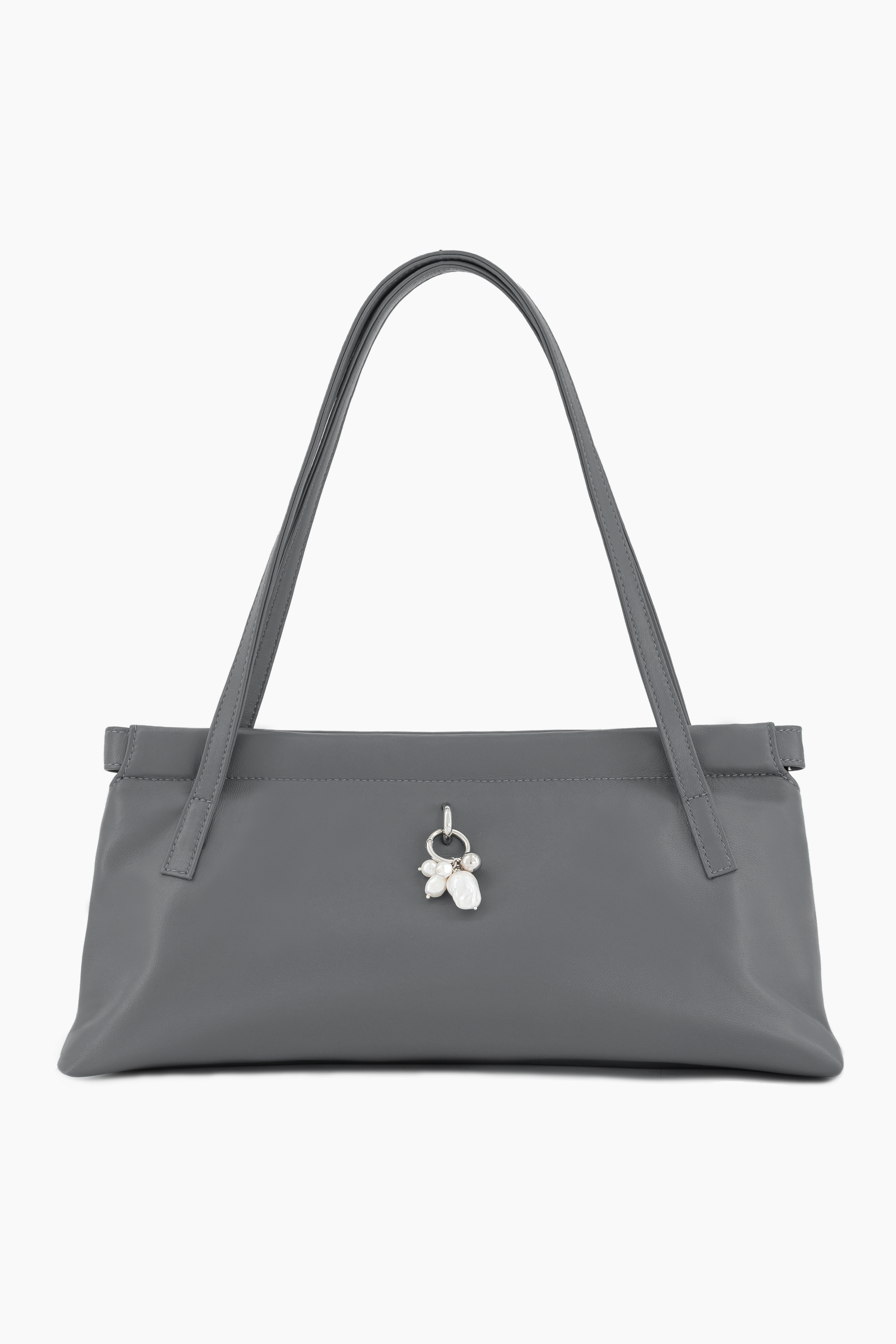 Sac Flor gris foncé + pendentif perles