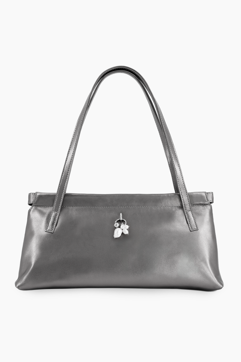 Flor gun metal bag + pearl charm