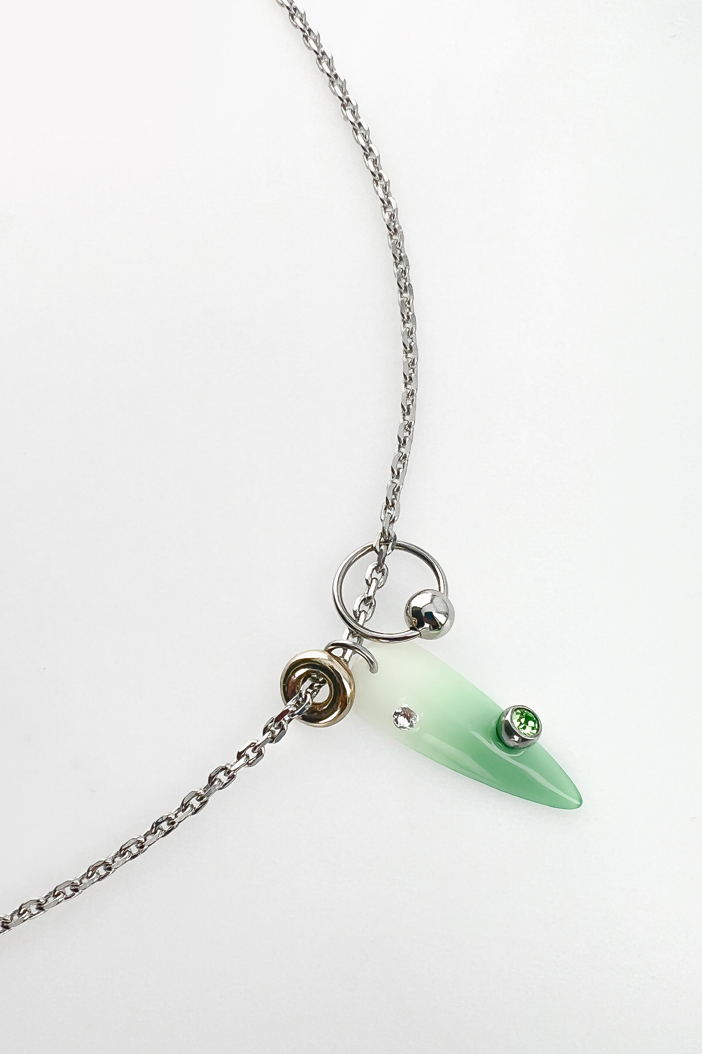 Nail green necklace