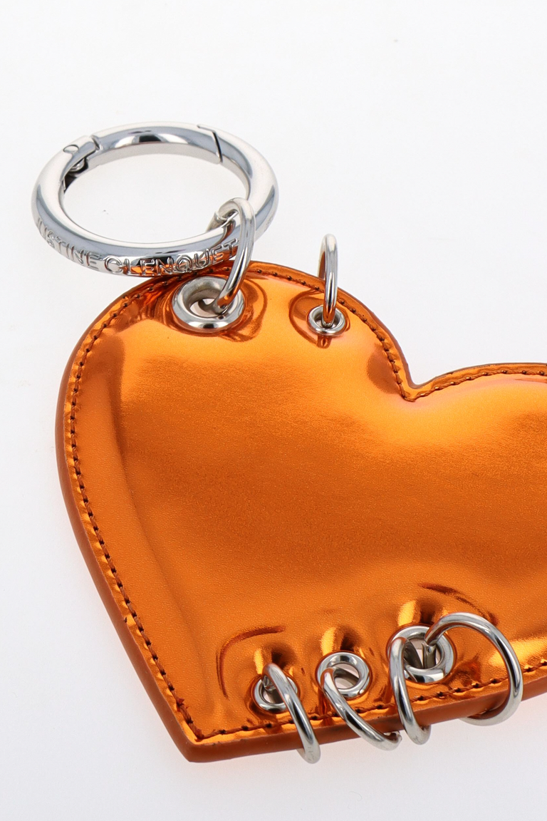 Heart metallic orange charm