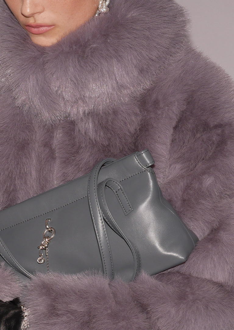 Flor dark grey bag + chain charm