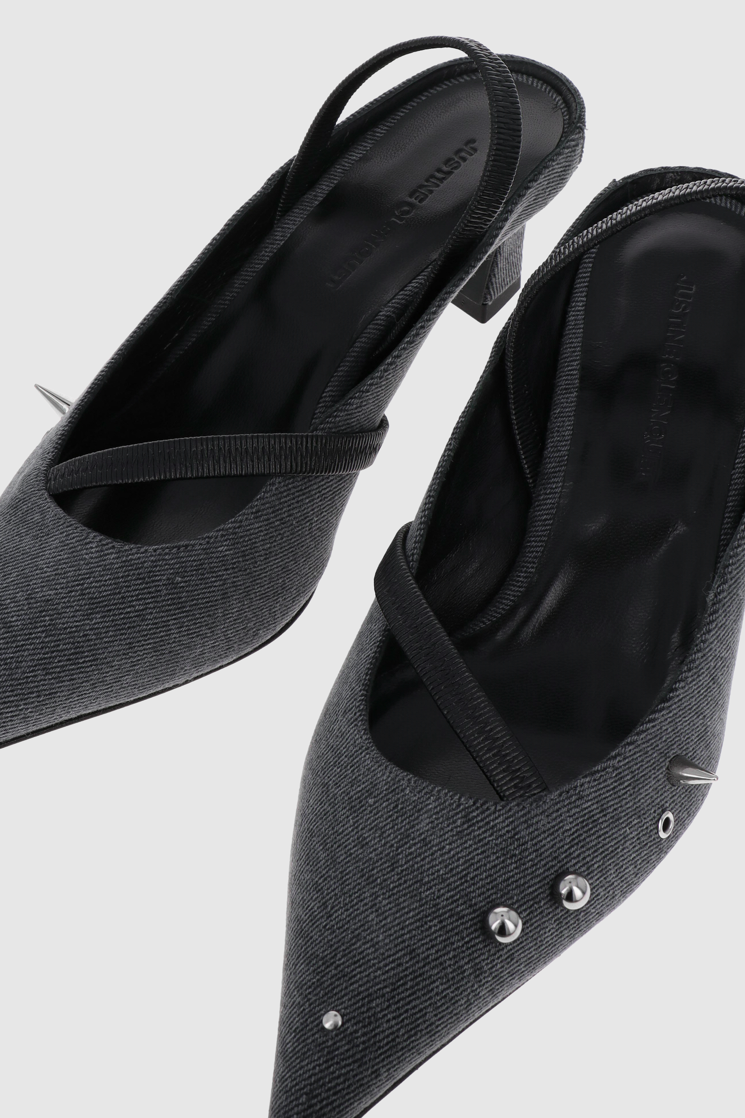 Joy denim grey slingbacks