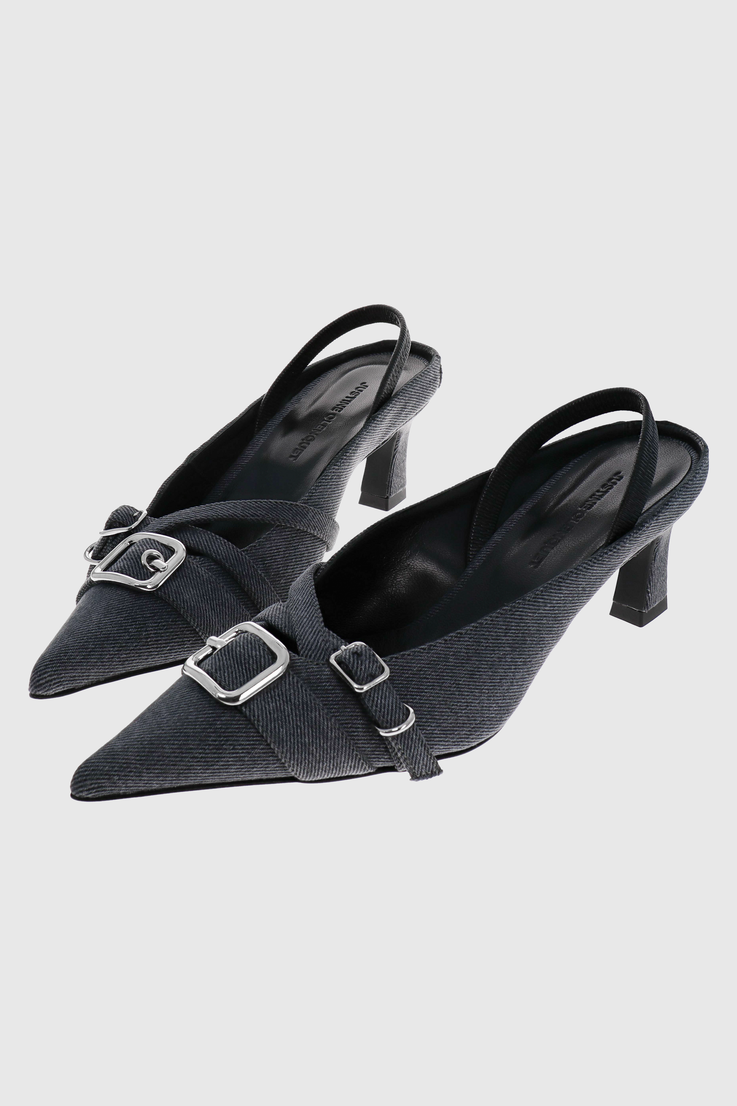 Joan denim grey slingbacks