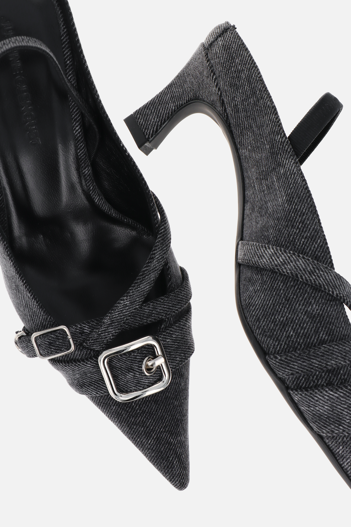 Joan denim zinc slingbacks