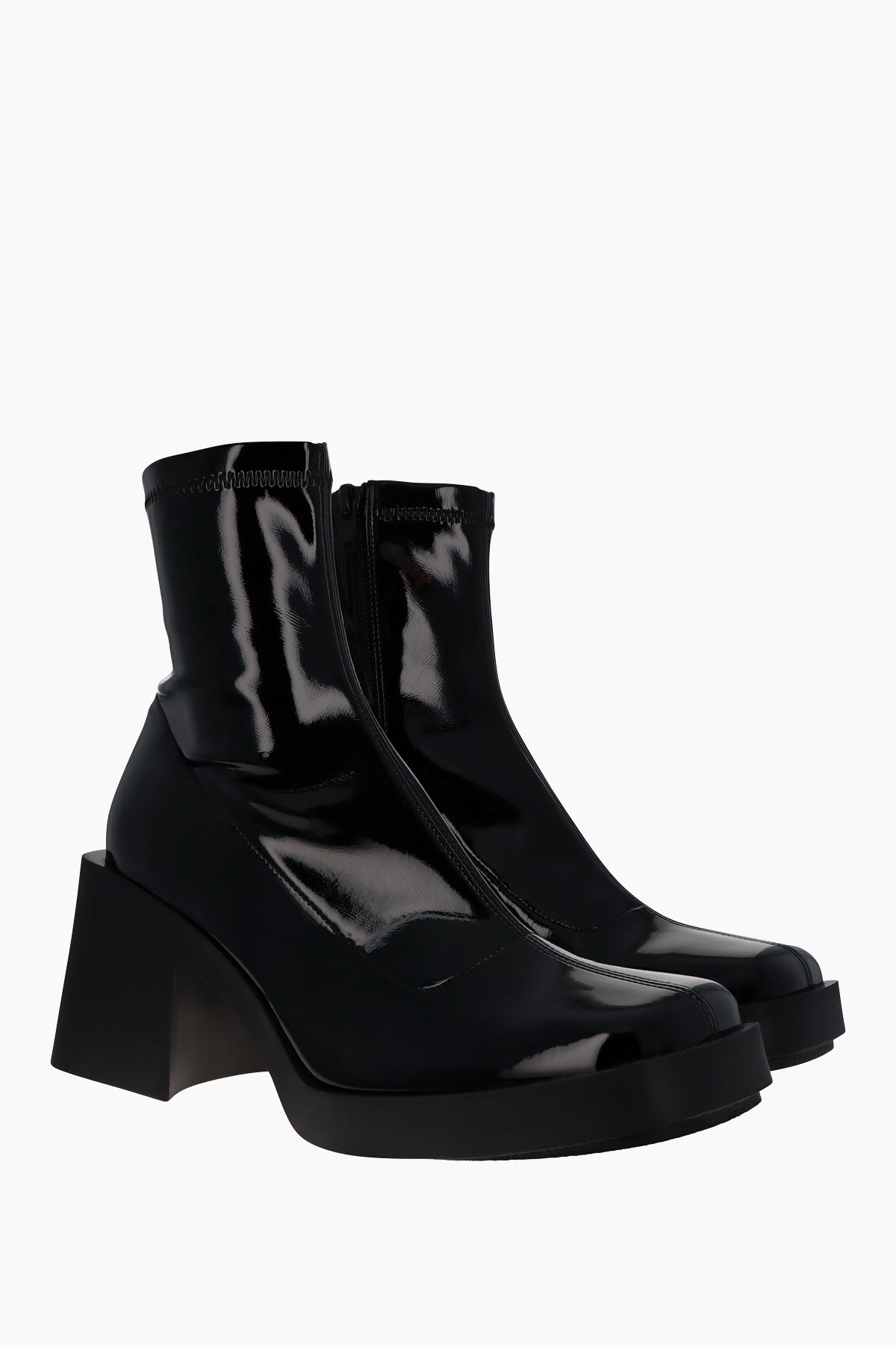 Lucy black patent boots