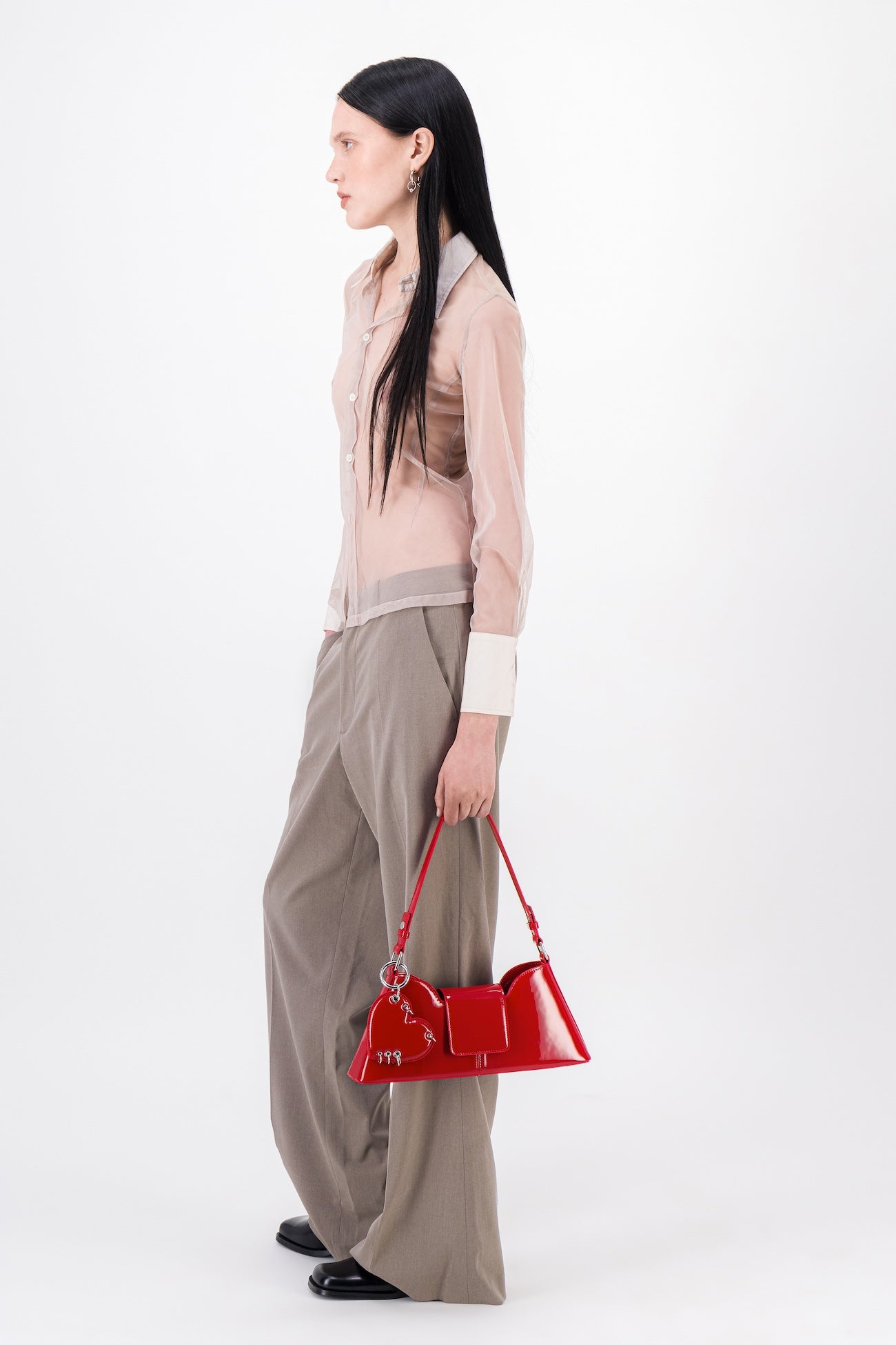 Justine Clenquet - Marla Red Lipstick Bag + Heart keychain