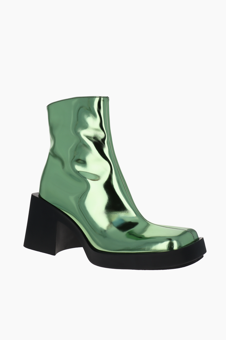 Milla metallic green ankle boots
