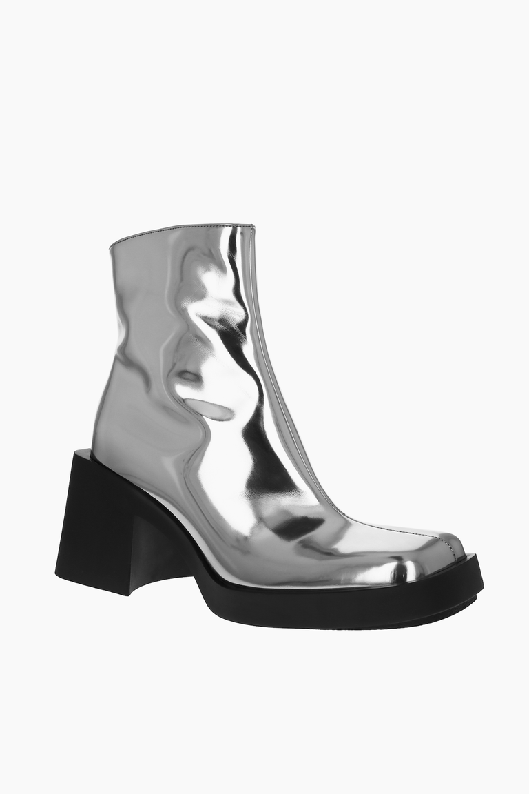 Milla metallic silver ankle boots