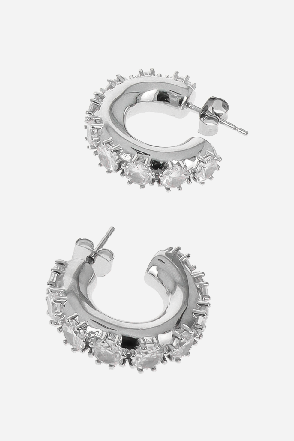 Nina medium silver earrings