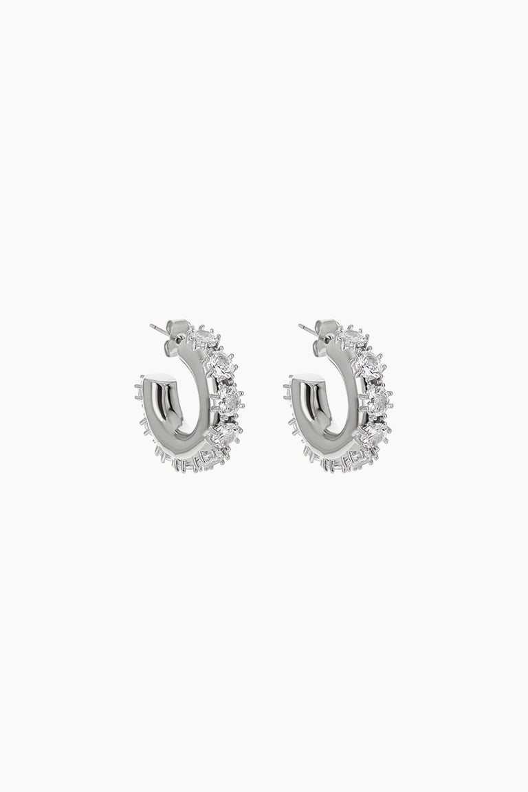 Nina medium silver earrings