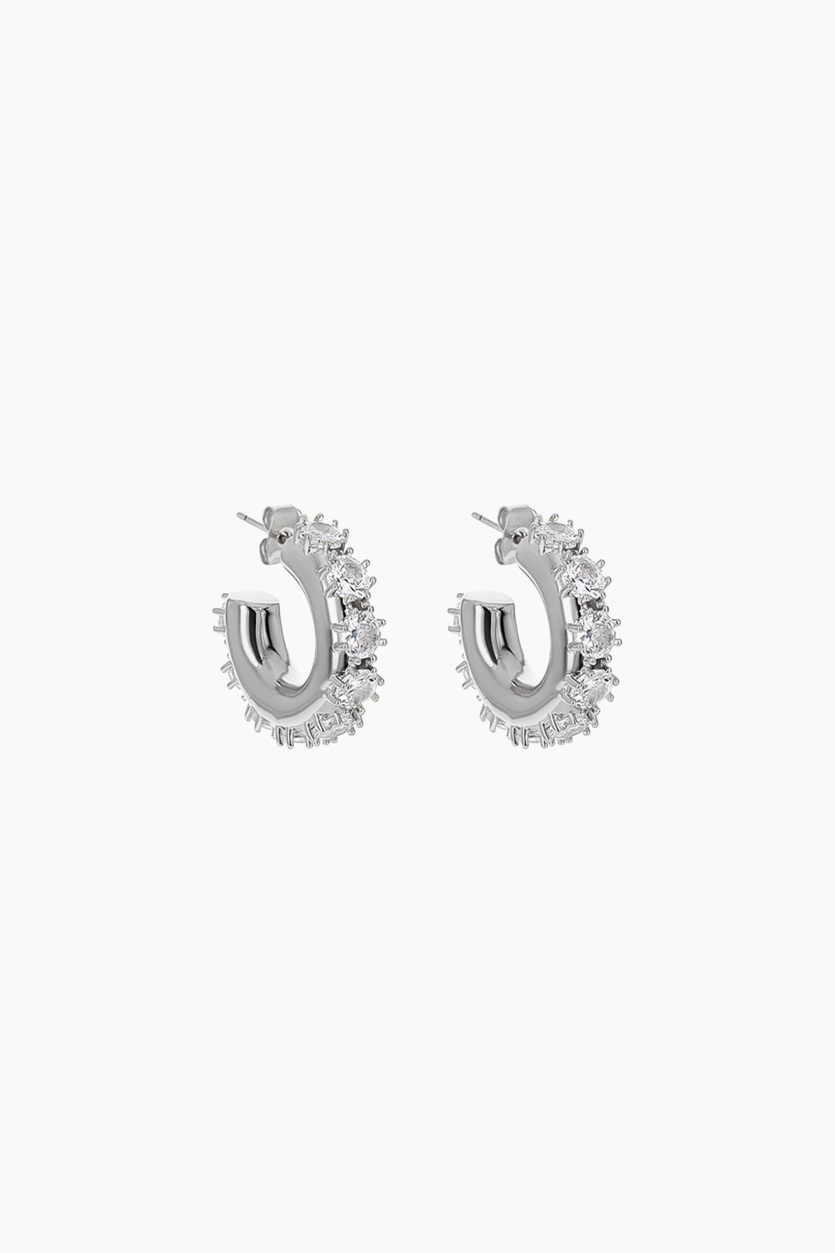 Nina medium silver earrings