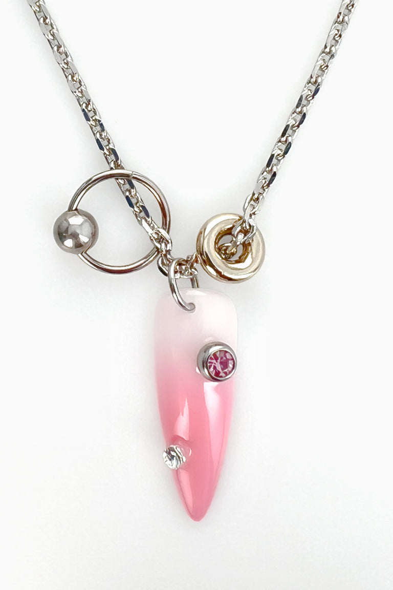 Nail pink necklace