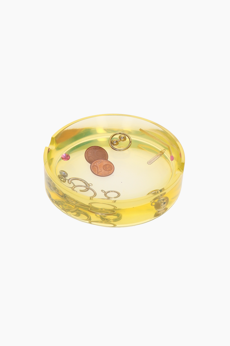 Yellow rounded dish