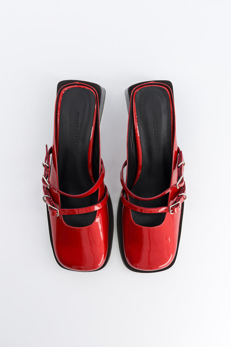 Andie red lipstick mules