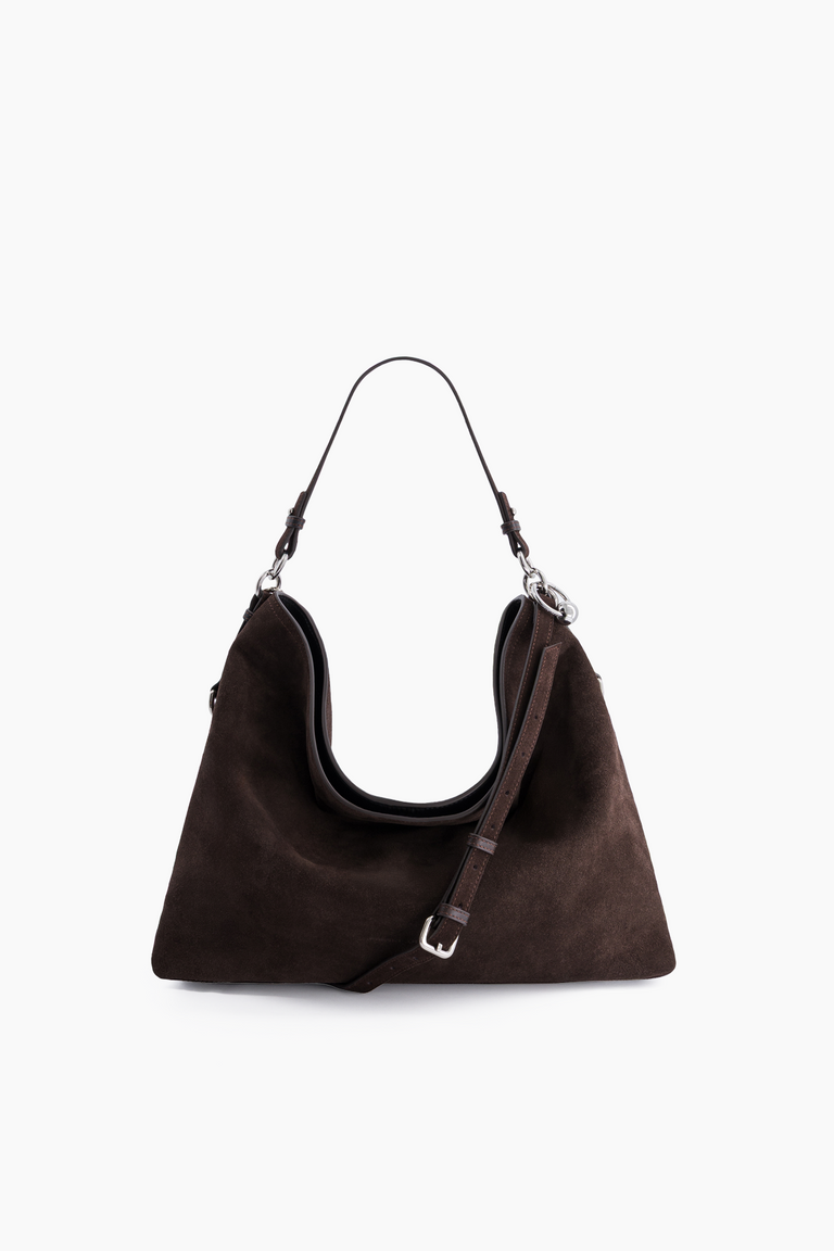 Marla brown suede hobo bag