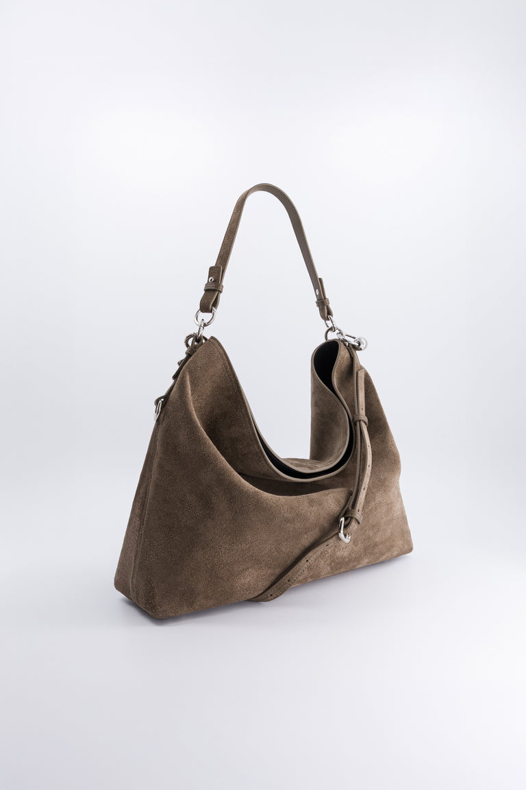 Marla clay suede hobo bag
