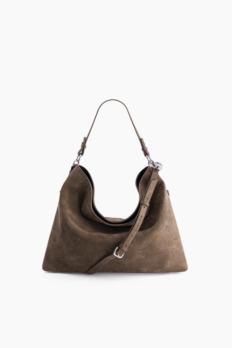 Marla clay suede hobo bag