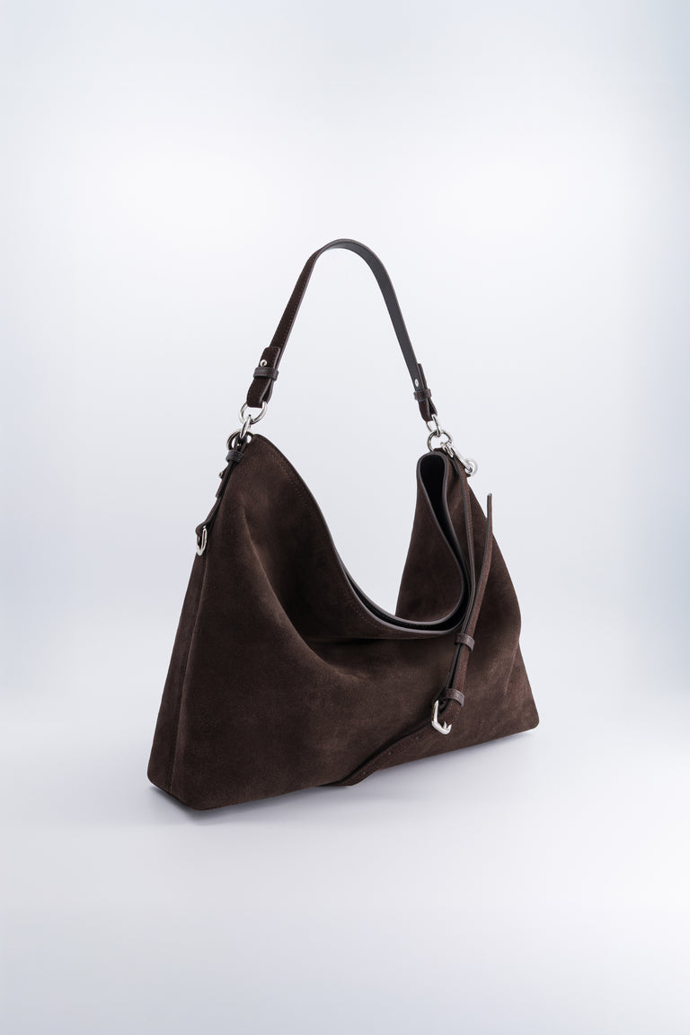 Marla brown suede hobo bag